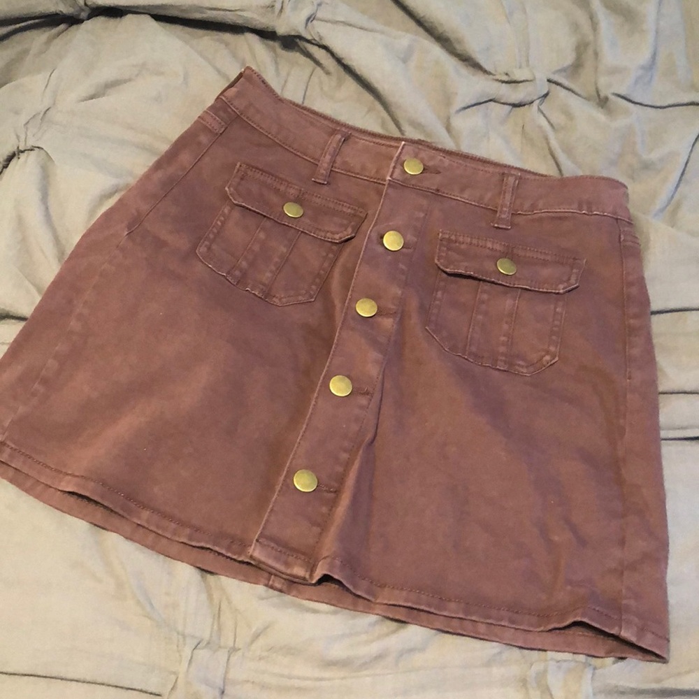 Button front skirt